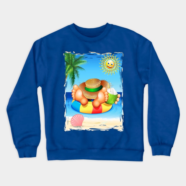 Summer Relax on the Sea Crewneck Sweatshirt by BluedarkArt